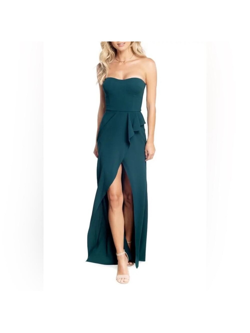 Dress the Population Kai Gown in Pine